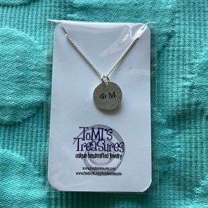 Silver Phi Mu pendant necklace